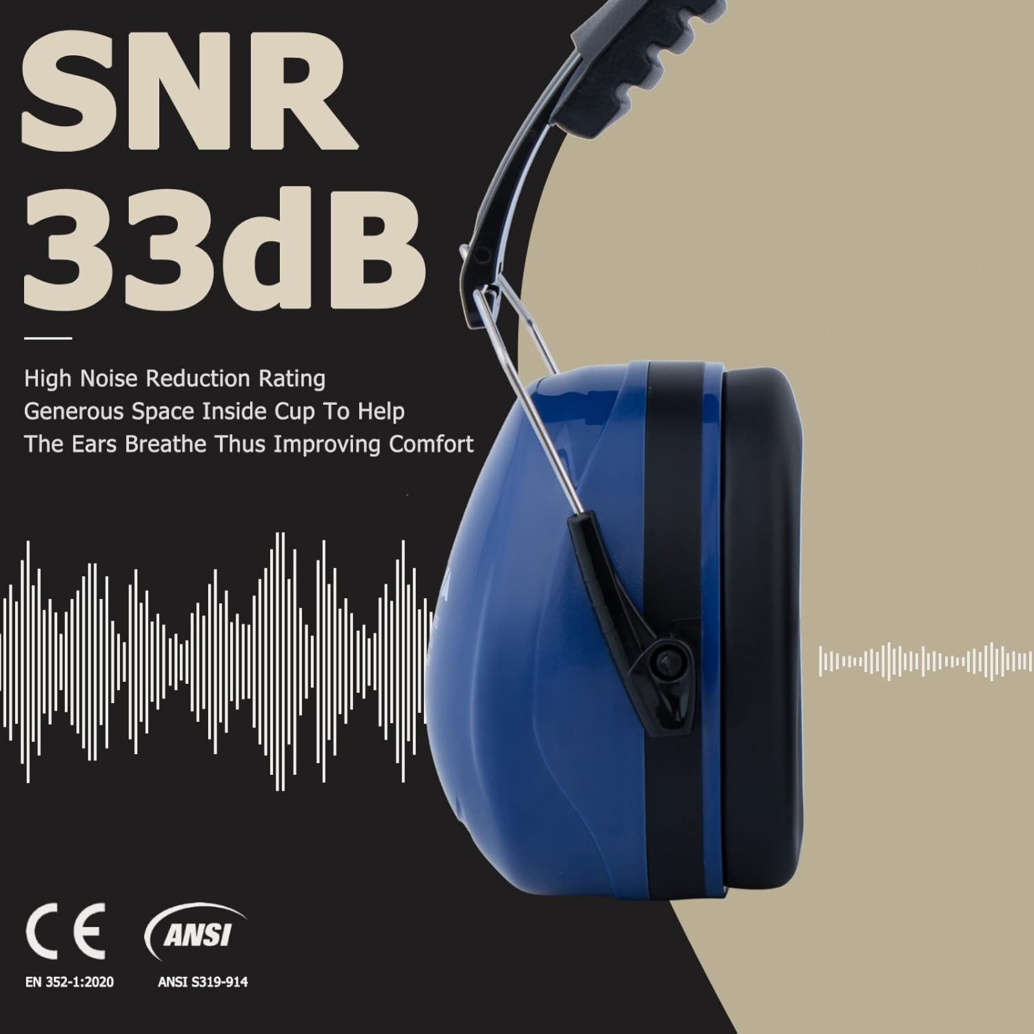 UNINOVA Orejeras de protección auditiva, orejeras de seguridad para reducción de ruido, auriculares de protección auditiva NRR 26dB