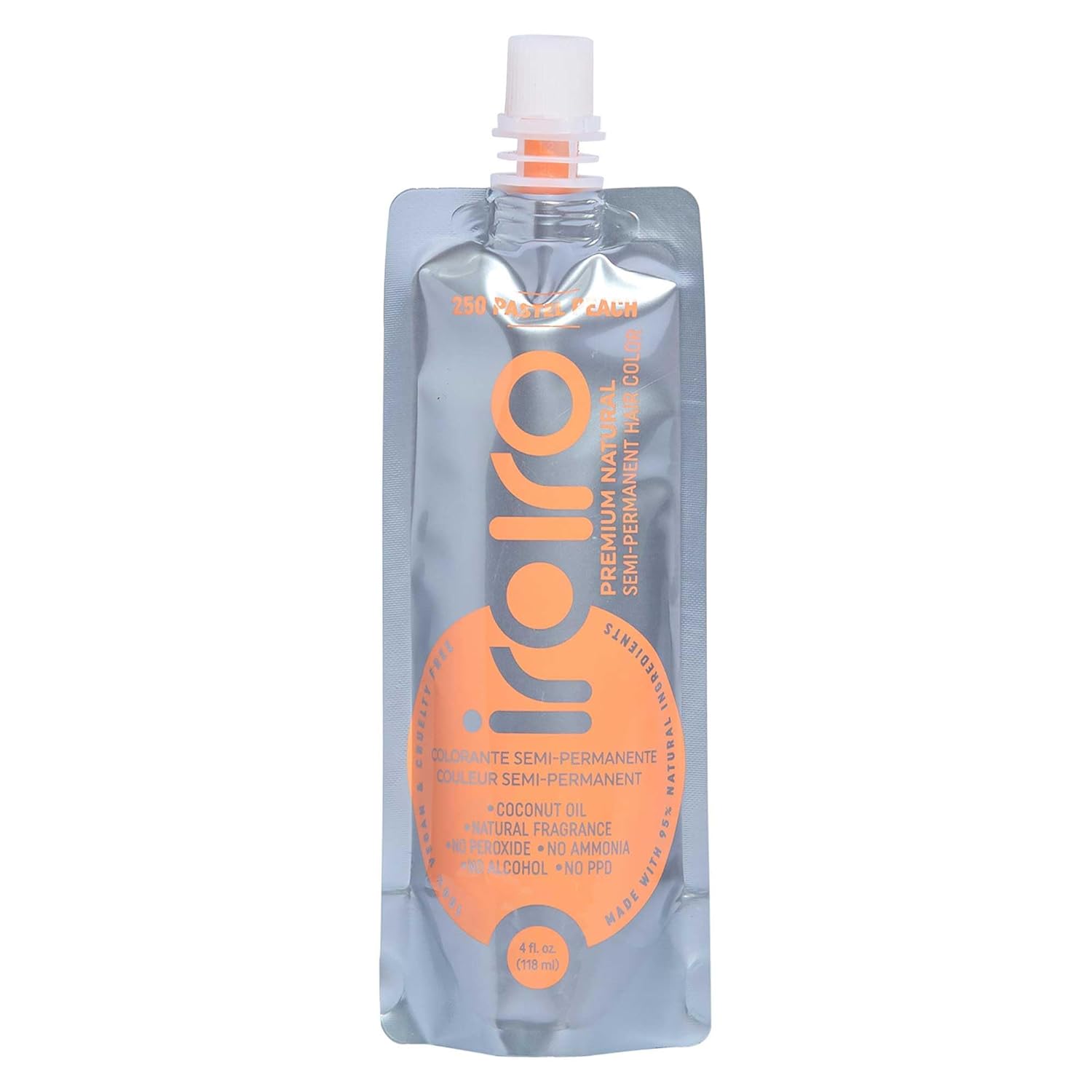 IROIRO Color de cabello semipermanente natural prémium 250 melocotón pastel (4 onzas)