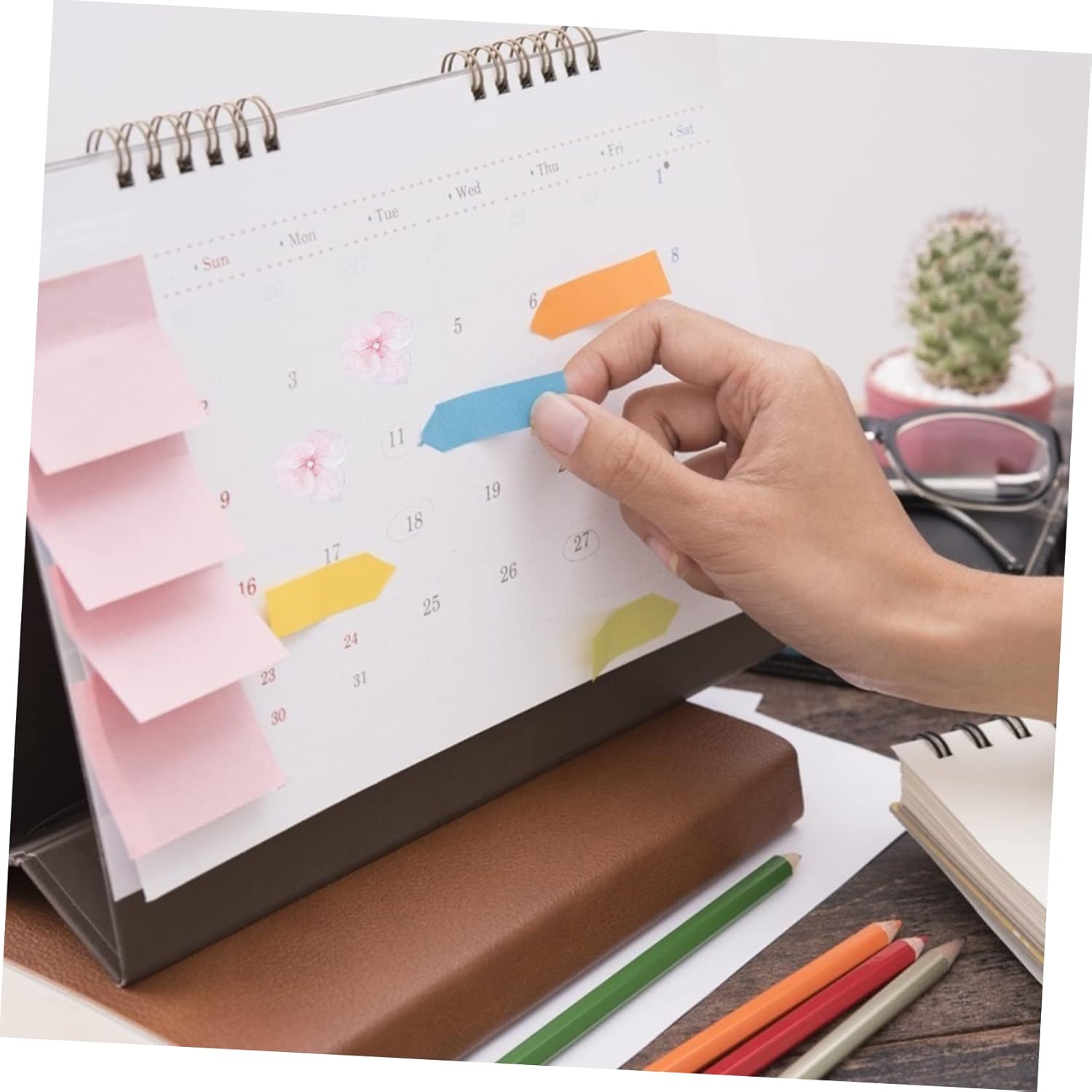 COHEALI Juego de 4 calcomanías de pétalos y washi para decoración de plantas, decoración de Navidad, juego de calcomanías para diario, cinta