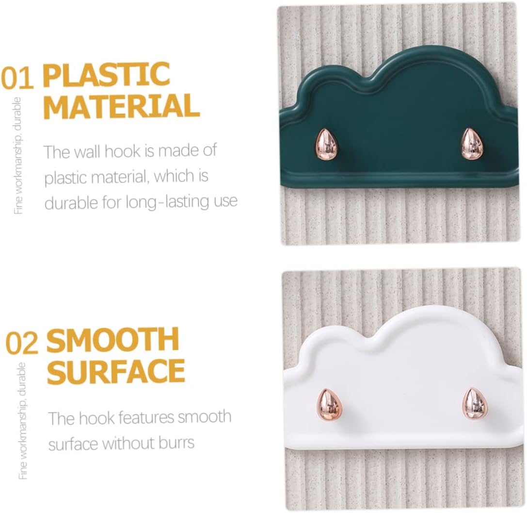SEWOART Ganchos de almacenamiento con gancho de nube, ganchos de decoración para chaquetas, colgadores de pared de nube, ropa de baño, gancho para