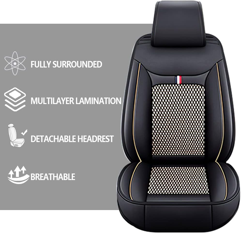Funda de asiento de coche delantero y trasero para Cadillac Escalade 2002-2023, compatible con bolsa de aire y fácil de instalar (juego