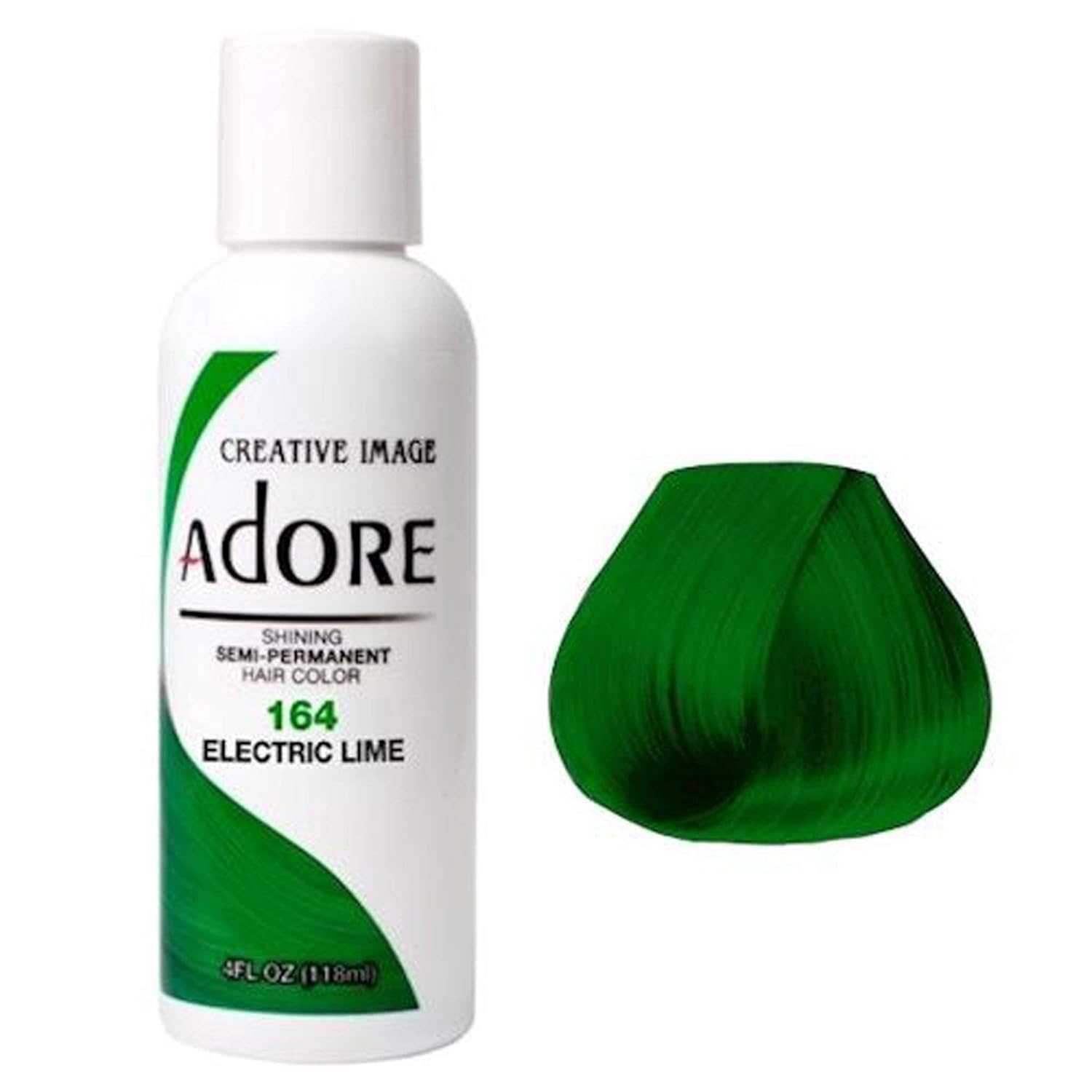 Adore Tinte semipermanente para el cabello, vegano y libre de crueldad, 4 onzas líquidas, 164 Electric Lime (paquete de 1)