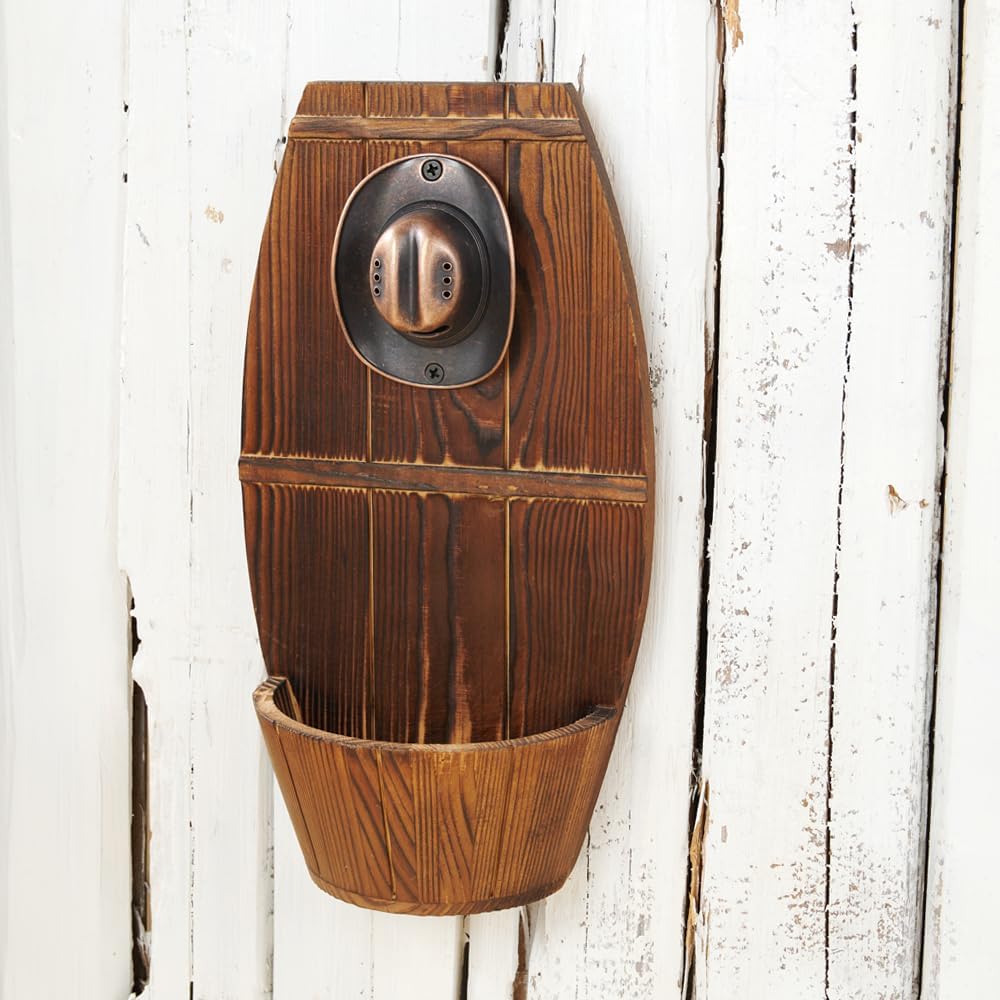 Abrebotellas de barril de cerveza de madera montado en la pared, abrebotellas vintage con colector de tapas, regalo ideal para hombres y amantes de