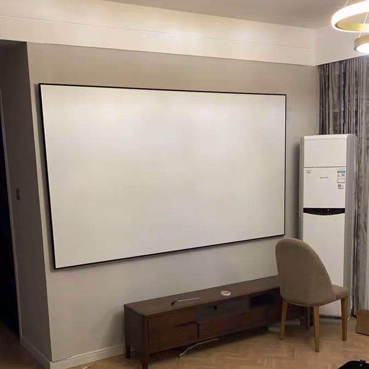 DNYSYSJ Pantalla de proyector de 130 pulgadas para exterioresinteriores, marco fijo de aluminio, pantalla de proyector 169, cine en casa, películas