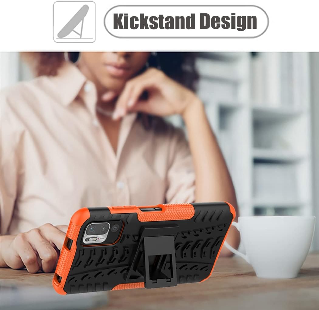 Para Redmi Note 10 5GPoco M3 ProRedmi Note 10T 5G M2103K19G Funda de teléfono, con Kickstand Hard PC Back Cover Soft TPU Dual Layer Protection Phone