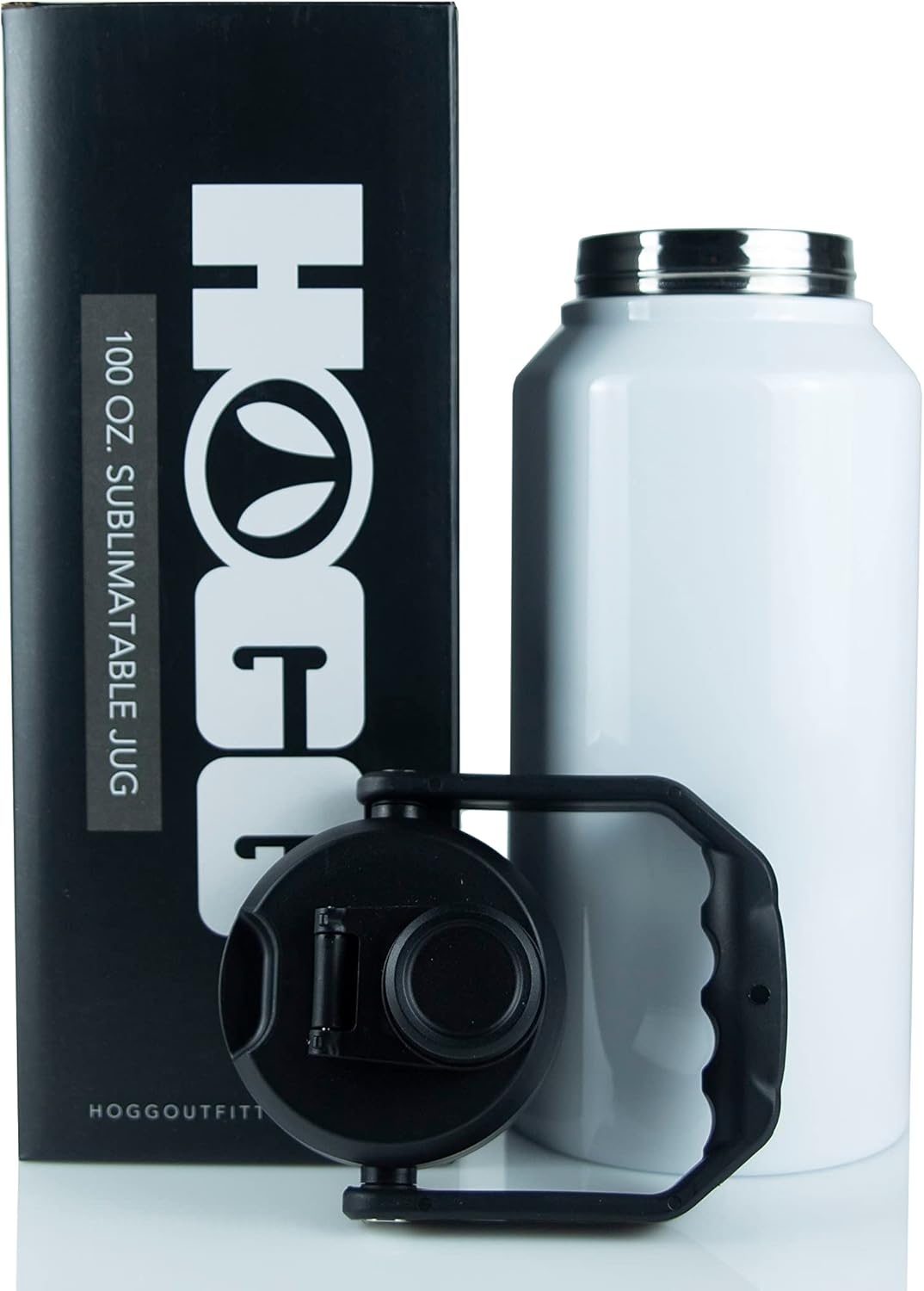 Hogg Jarra sublimable con revestimiento blanco de 100 onzas. Bricolaje, personalizable, añade logotipo, vinilo, tinta de alcohol o purpurina y epoxi