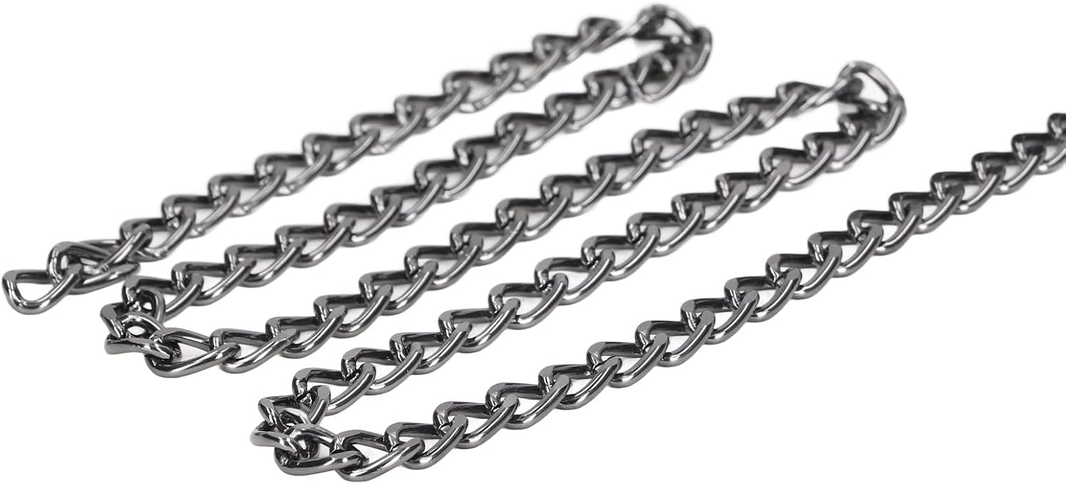 TOPINCN Cadena de eslabones de aluminio negro para la fabricación de joyas, cadena de eslabones de metal, suministros para collares, pulseras,