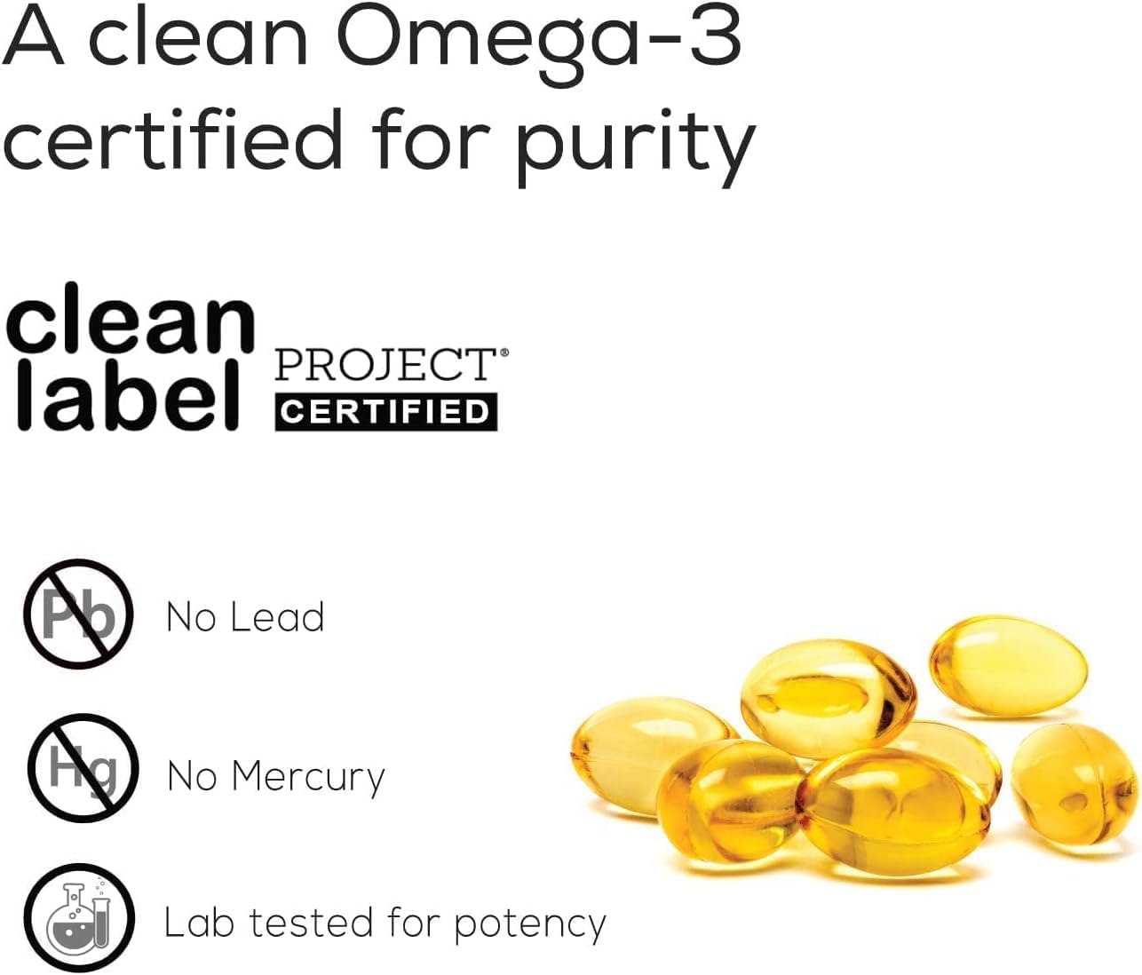 Cápsulas de aceite de pescado True Omega 3 para mujeres y hombres, 60 cápsulas, triple fuerza con 1250 mg de Omega 3, 560 mg de EPA y 400 mg de DHA,