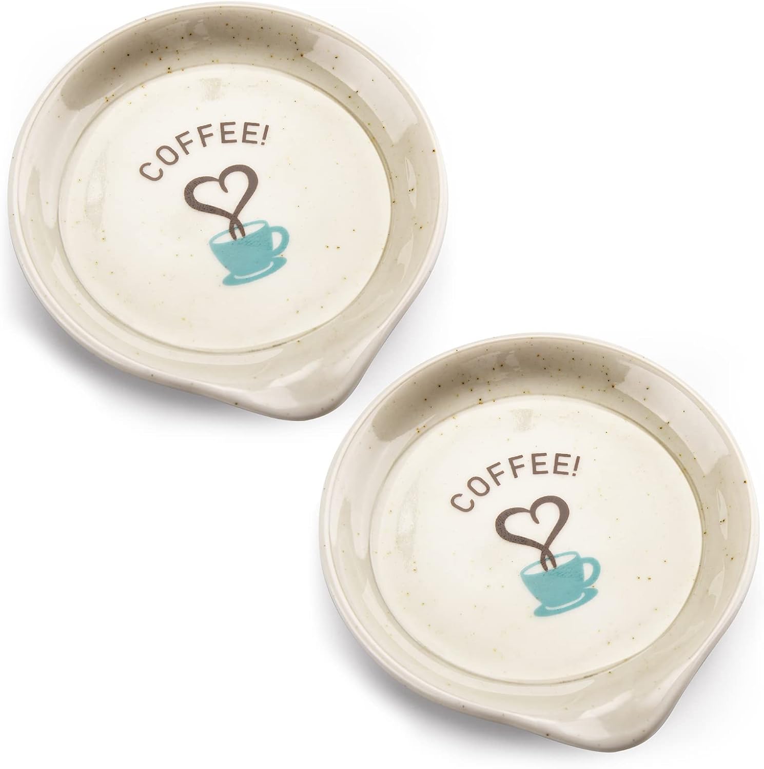 FANGSUN Soporte para cucharas de café, 2 piezas para accesorios de cafetería, soporte de cuchara pequeña de cerámica para decoración de estación de