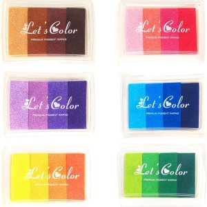 6 almohadillas de tinta para manualidades, almohadillas de tinta lavables para niños, almohadillas de tinta multicolor para sellos de goma, papel, 6 almohadillas de tinta para manualidades, almohadillas de tinta lavables para niños, almohadillas de tinta multicolor para sellos de goma, papel,