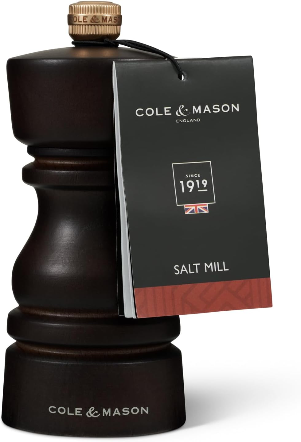 Cole & Mason Molino de sal de madera de chocolate Londres 5.118 in