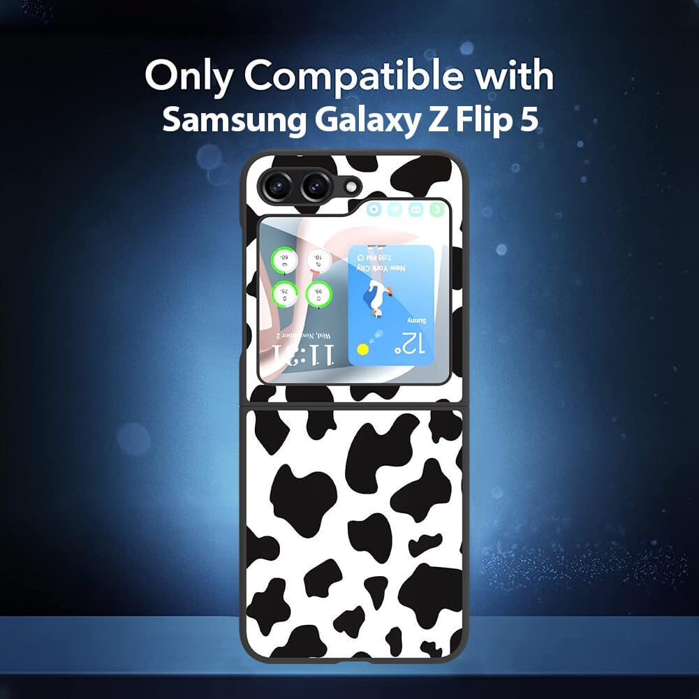 KANGHAR Funda para Samsung Galaxy Z Flip 5, con borde antideslizante, bonito patrón de fresa, delgada, antiarañazos, a prueba de golpes, protección