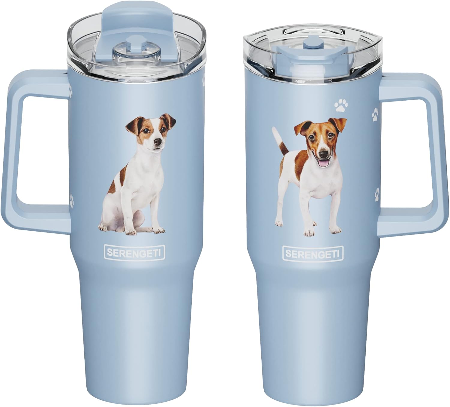 SERENGETI Ultimate – Vaso de 40 onzas con asa y pajilla, vaso aislado al vacío con popote y tapa, taza de viaje de acero inoxidable para amantes de