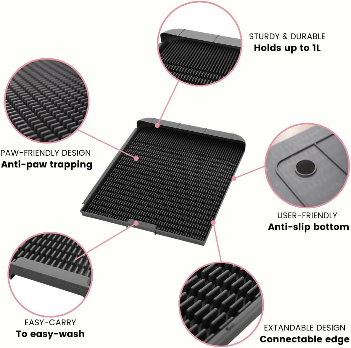 Barkers & Waggers Bandeja de orinal lavable y reutilizable para perros, almohadilla para orina en interiores, resistente a las mordeduras,