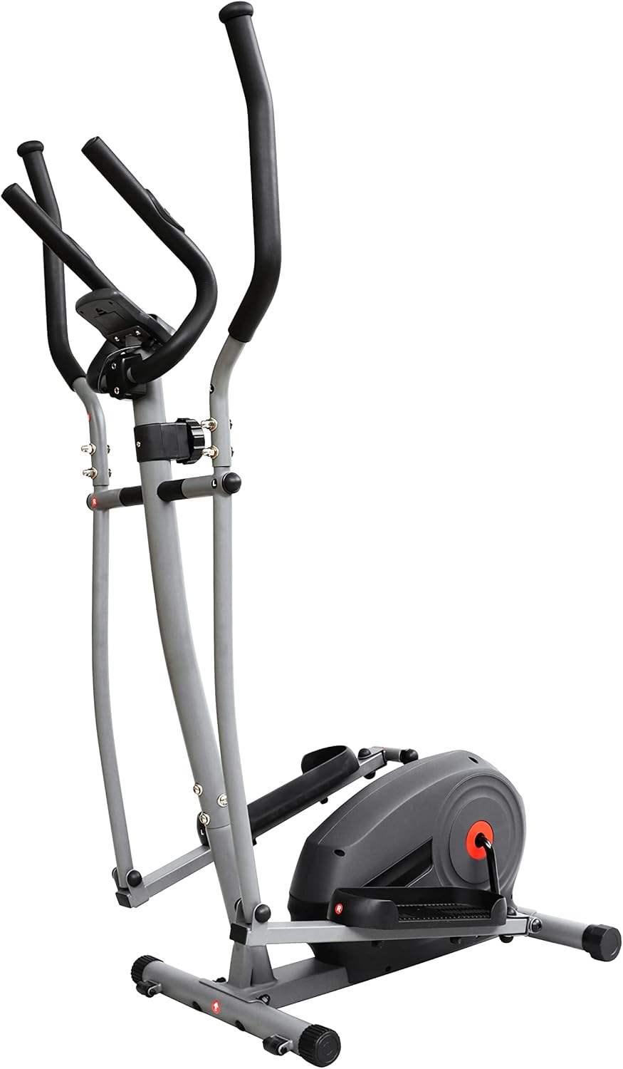 Sunny Health & Fitness Máquina elíptica magnética con monitor de rendimiento LCD, sensor de pulso, estabilizadores de piso, bajo impacto,