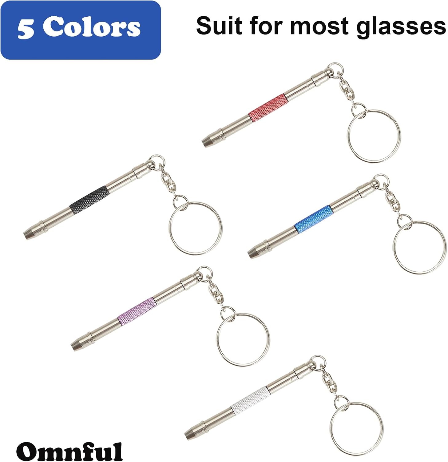 Kit de reparación de lentes con precisión 5 en 1, mini destornilladores, llavero para lentes, lentes de sol, joyas, relojes, electrónica, juguete,