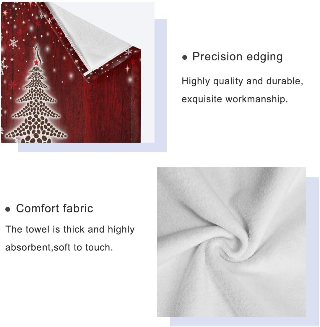 Juego de toallas de baño de árbol de Navidad, ultra suaves, de secado rápido, absorbentes, juego de toallas de baño para ducha, toallas de mano para