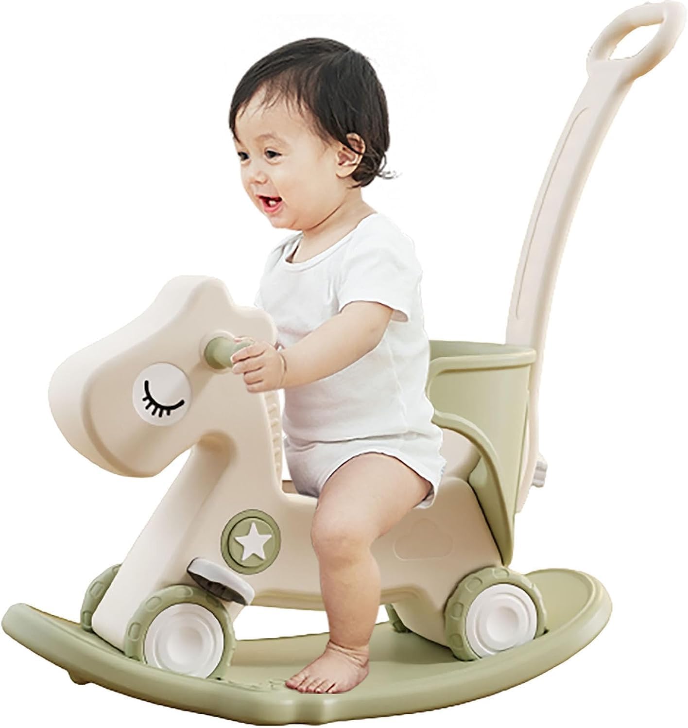 Juguete de paseo en bicicleta de equilibrio de caballo mecedora 4 en 1 para niños pequeños 1-3 juguete mecedora para bebé caballo mecedora para
