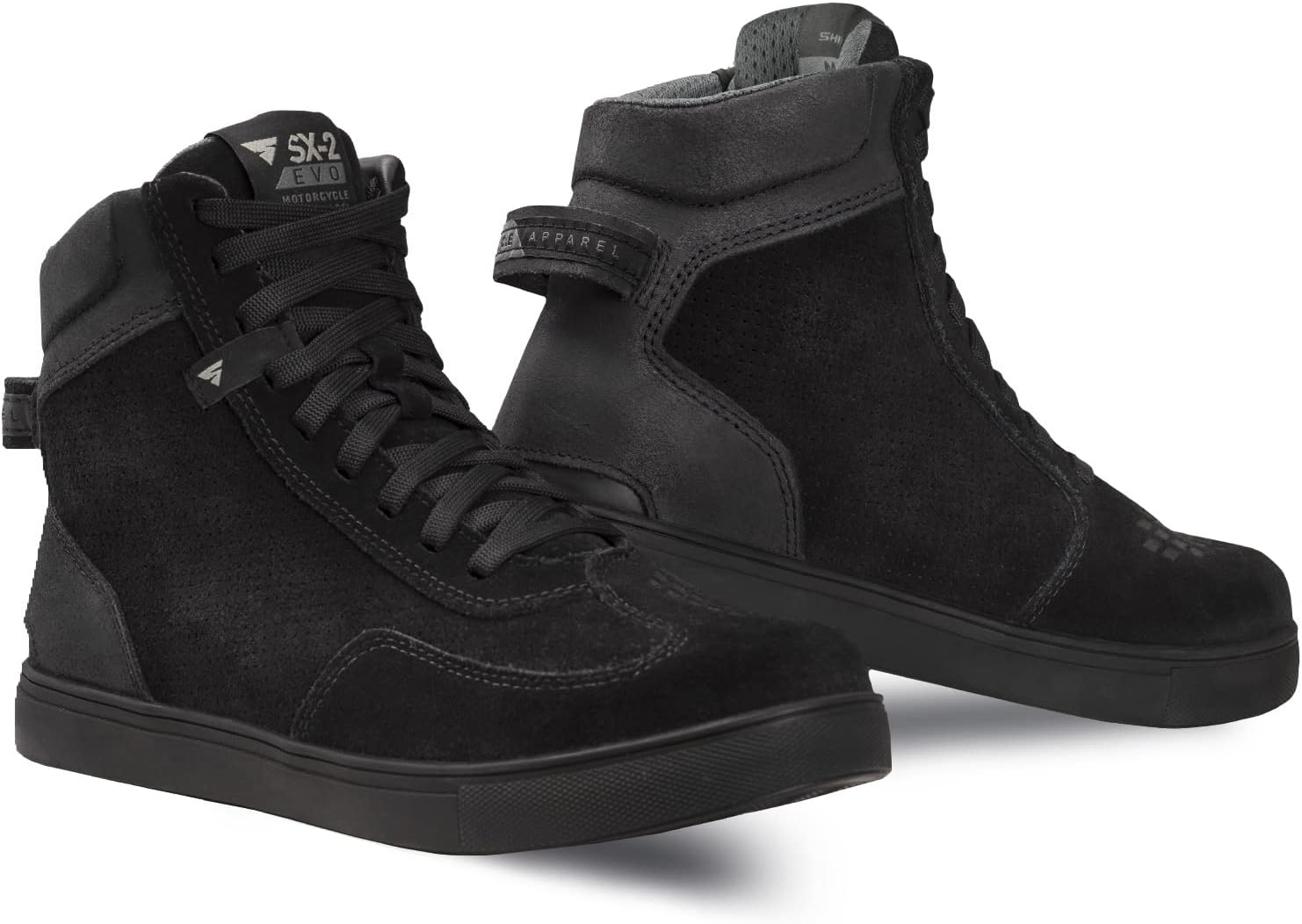 SHIMA SX-2 EVO – Zapatos de motocicleta para hombre, transpirables, de cuero reforzado, zapatos para la calle con soporte para el tobillo, suela
