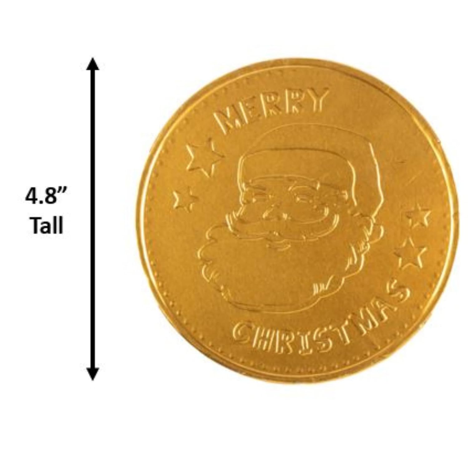 Merry Christmas – Monedas de chocolate con leche de alta calidad, envueltas individualmente en papel de aluminio, con cara de Papá Noel, paquete de
