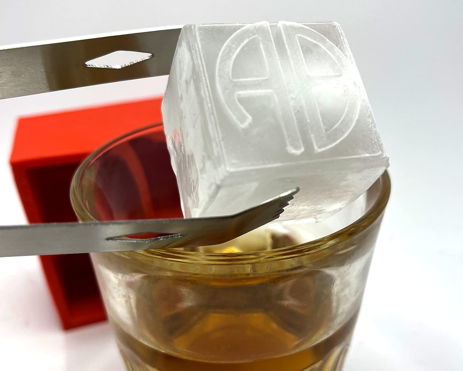 Custom Ice Cube Mold Tray Monogram for Whiskey and Cocktails make 2 inch Ice Cubes, Personalized Silicone mold tray for Whiskey, Fathers Day Gift