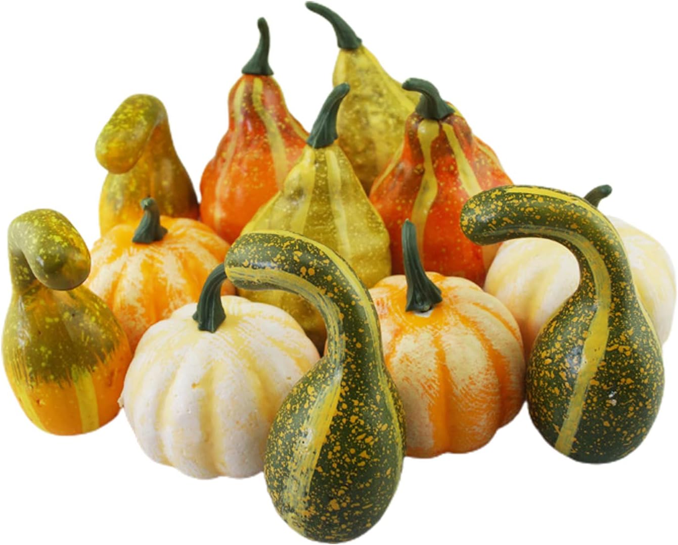 belupai Mini calabazas de espuma surtidas, calabazas falsas de simulación, pequeñas calabazas de plástico a granel para decoración de otoño,