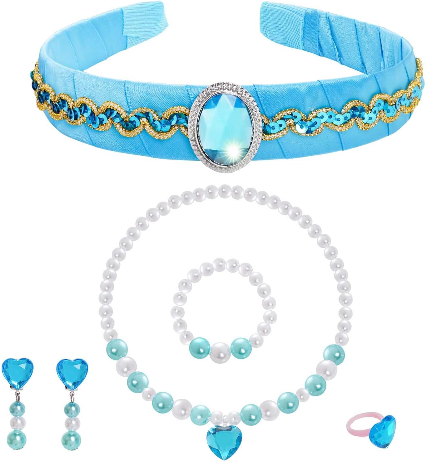 Jmkcoz Disfraz de princesa, collar, accesorios de disfraces, fiesta de Halloween, cosplay, regalos de Navidad, Plástico, Mancha, Sin piedra preciosa