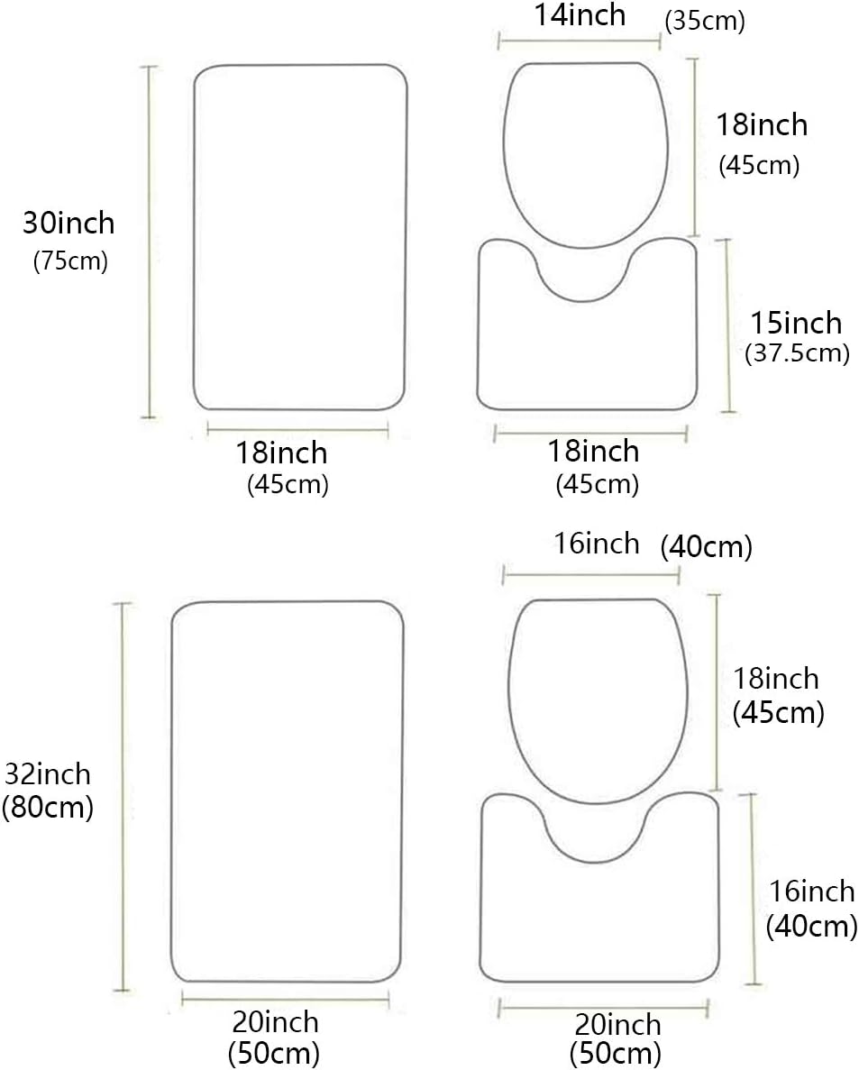 Juego de 3 alfombras y tapetes de baño de Navidad, antideslizantes, absorbentes de agua, funda para asiento de inodoro, tapete de inodoro en forma