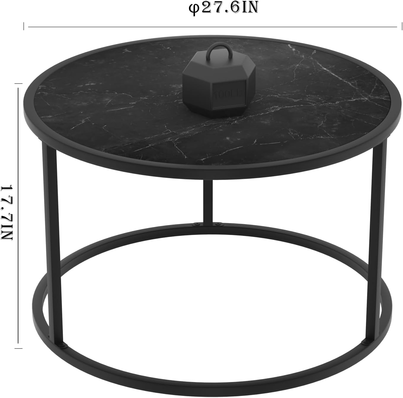 SAYGOER Colección de ahorro 1 mesa auxiliar rectangular y 1 mesa de centro redonda