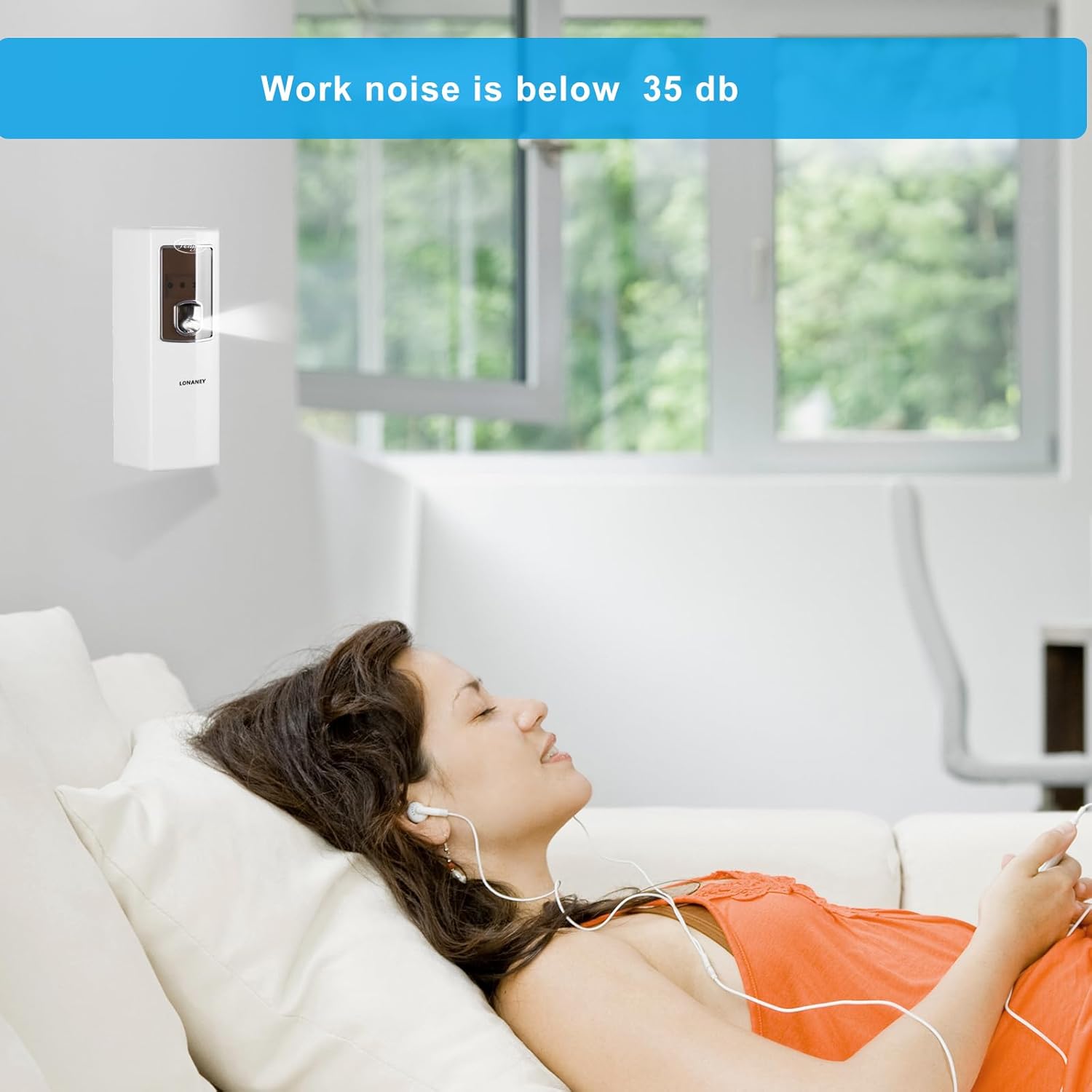 LONANEY – Dispensador automático de fragancias  Dispensador de ambientador automático ABS comercial para montaje en pared, dispensador de perfume en