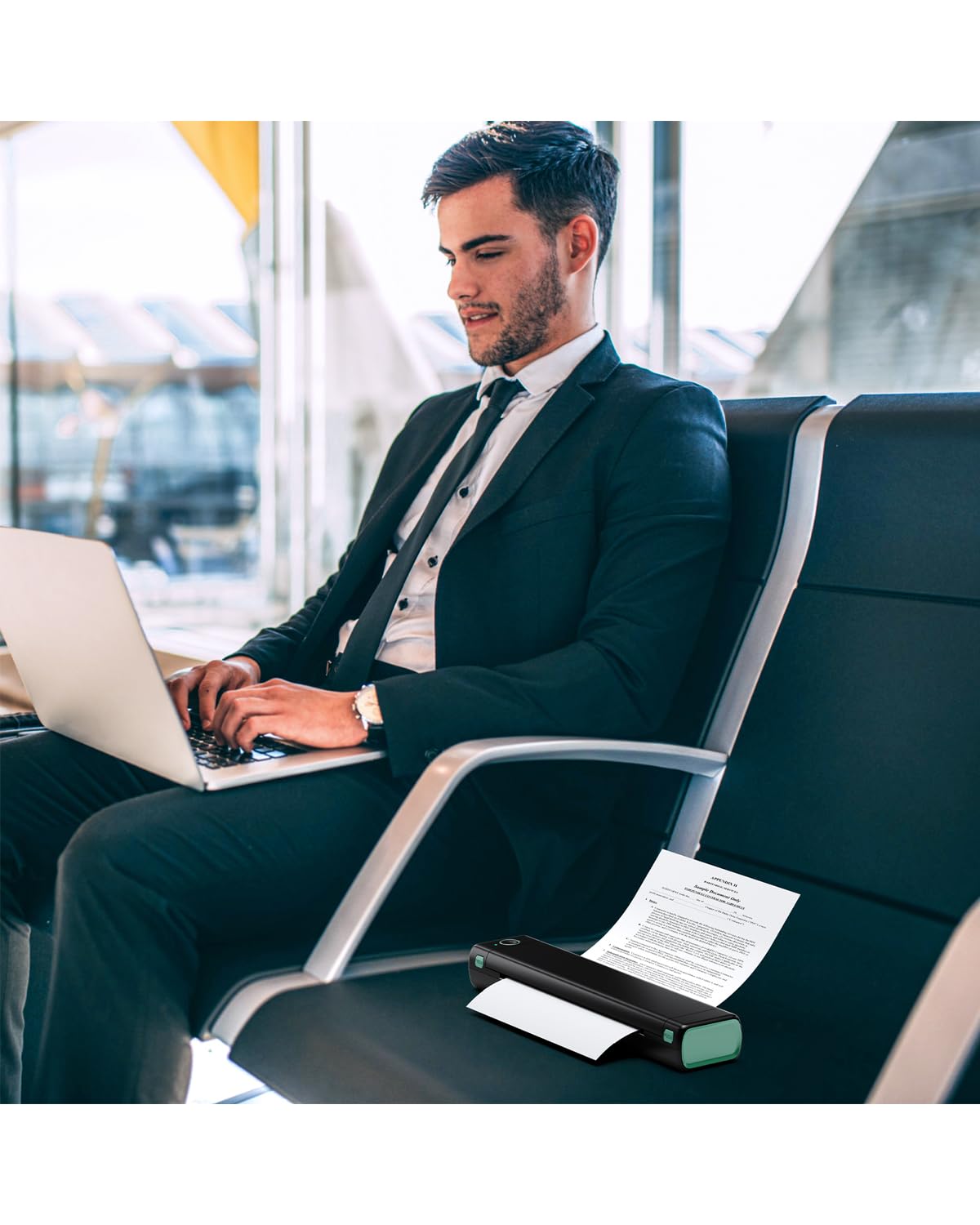 Itari Impresora portátil inalámbrica para viajes, impresora térmica sin tinta con funda, compatible con letras de EE. UU. de 8.5 x 11 pulgadas,