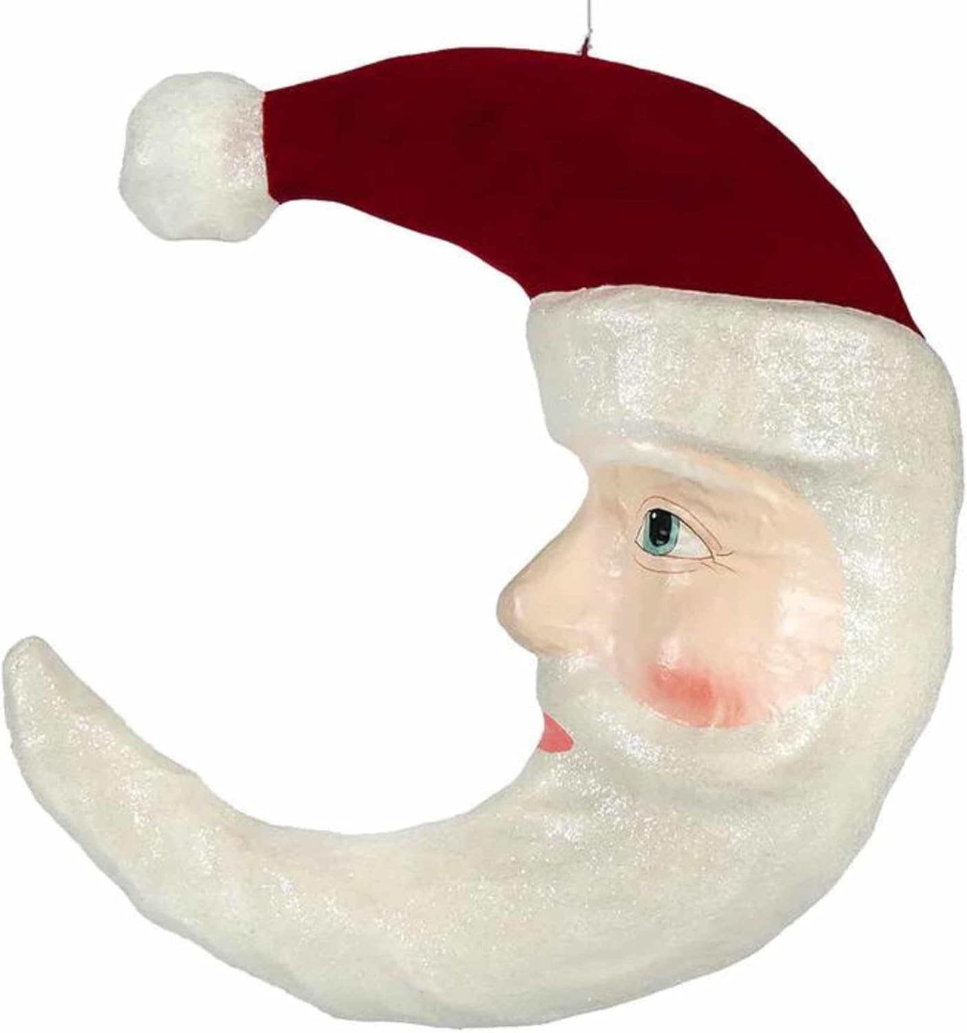 Bethany Lowe Tradicional Santa Luna Poliresina Navidad Crescent Claus – Una Figura Colgante 17.5 Pulgadas – Td0020 – Multicolor