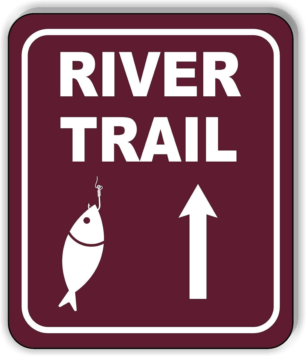 RIVER TRAIL DIRECTIONAL UPWARDS ARROW CAMPING Aluminum Composite Outdoor Sign 15″ x18″