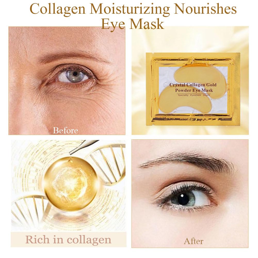 ZARICS 30 máscaras de ojos y máscaras de gel para labios, para reducir las arrugas para ojos hinchados y ojeras, labios hidratantes y