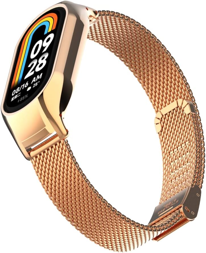 HOPMC Correa de reloj compatible con Xiaomi mi Band 8 correas ajustables con hebilla de metal impermeable correa de repuesto accesorios