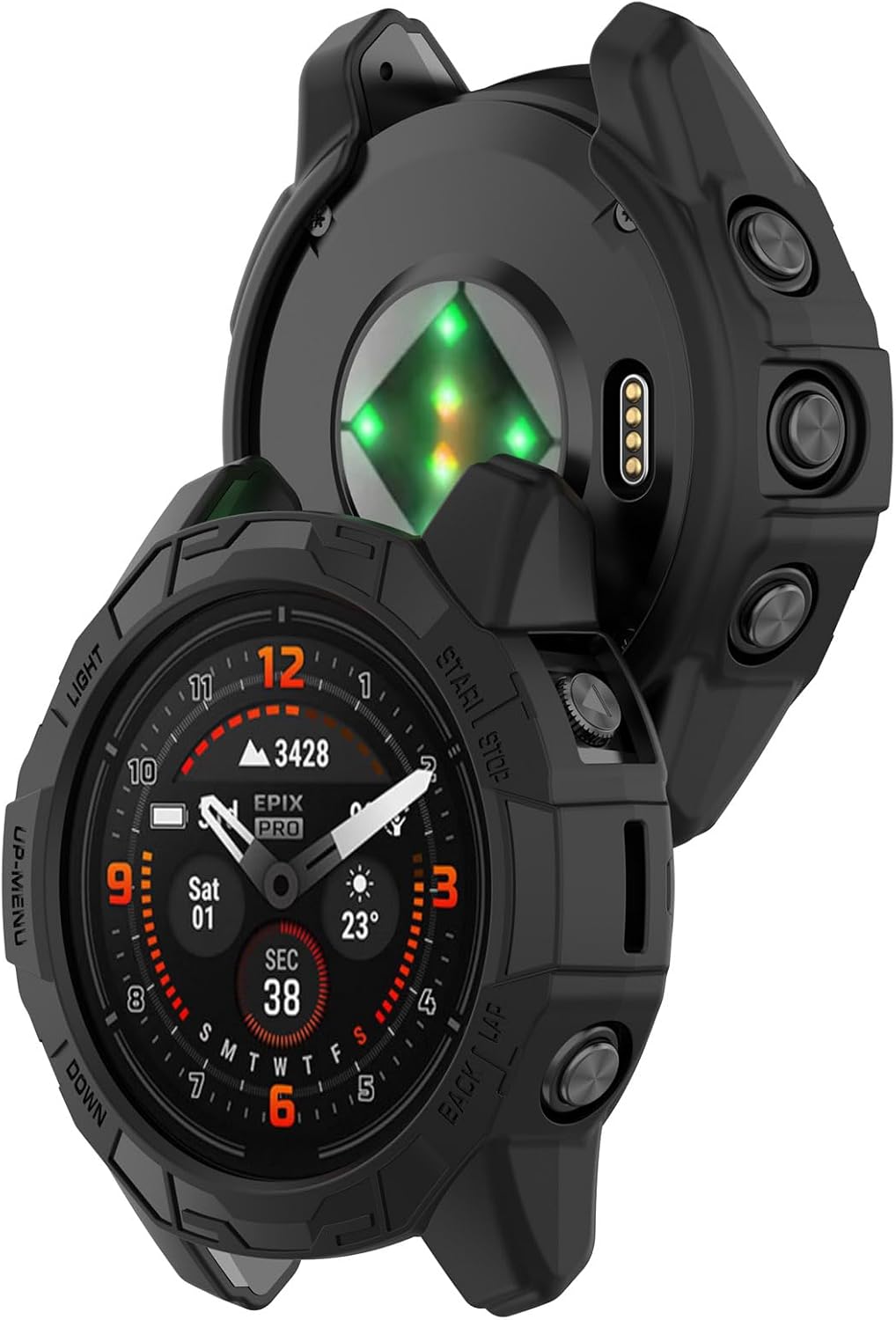 Funda compatible con Garmin Fenix 7 Pro y Epix Pro de 1.850 in, funda protectora de silicona a prueba de golpes colorida para reloj inteligente