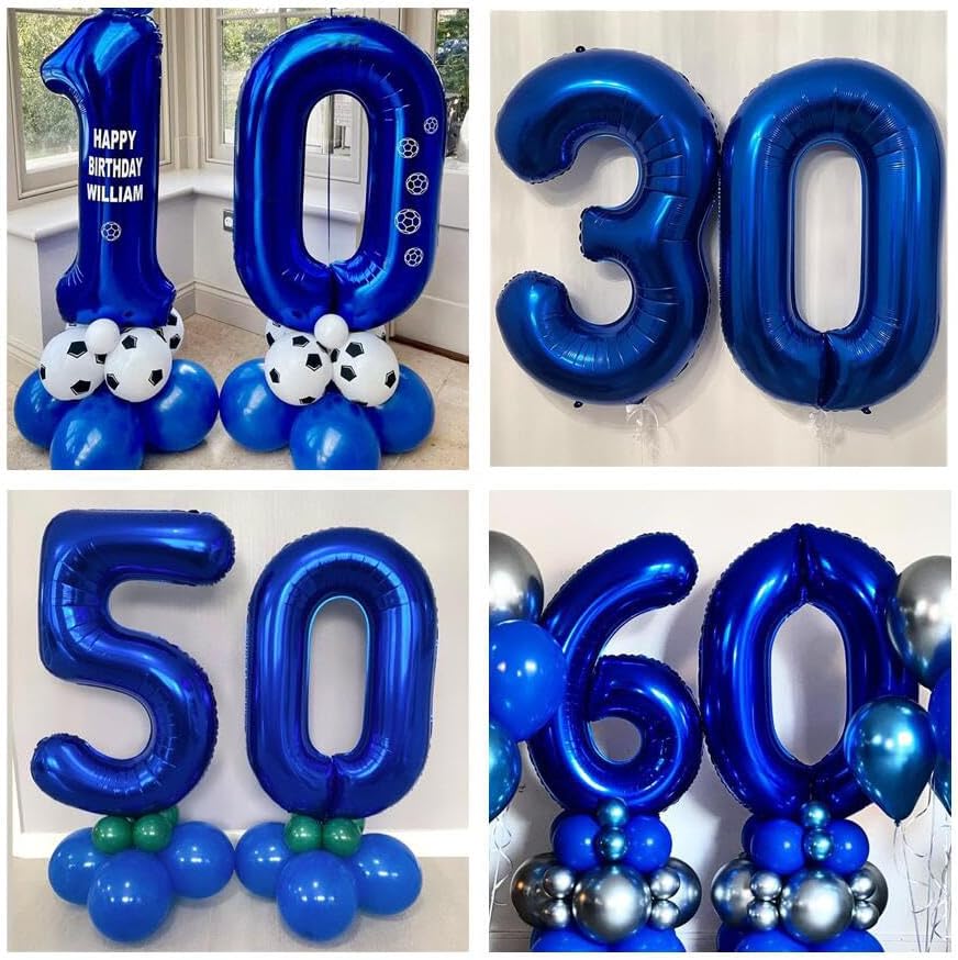 Globos de color azul marino del número 25, globos de cumpleaños de 40 pulgadas, globos de cumpleaños de 25 o 52 globos grandes de aluminio de Mylar