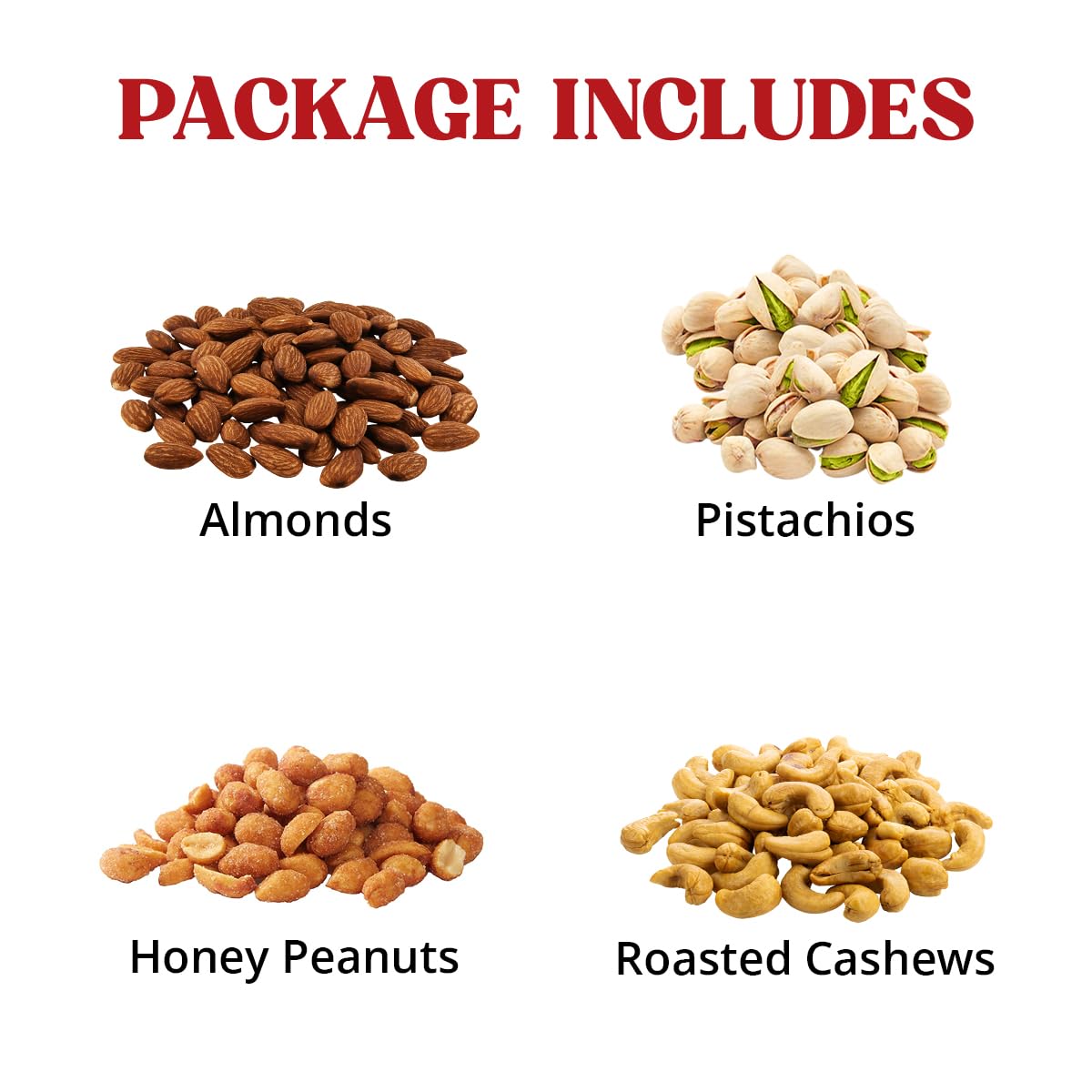 Cesta de regalo de frutos secos, cesta de regalo de nueces gourmet, 4 platos seccionales con una variedad de nueces recién tostadas, bellamente