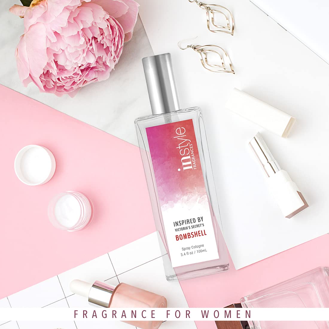 Instyle Fragrances Inspirado en Victoria’s Secret Bombshell y Thierry Mugler’s Angel Eau de Toilette Fragancias para mujer, 3.4 onzas líquidas cada