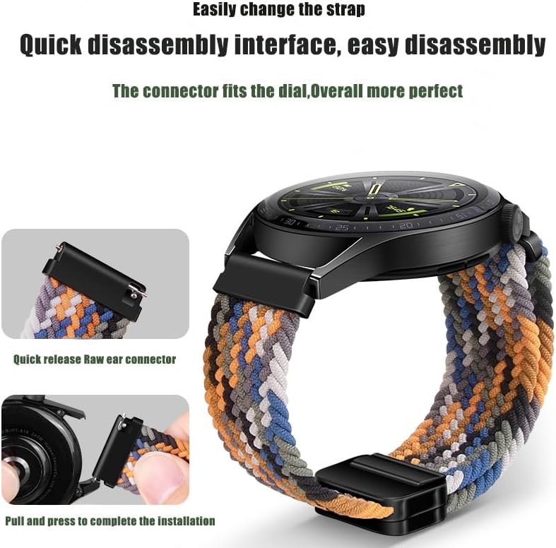 Bandas magnéticas de nailon compatibles con Samsung Galaxy Watch 6543 ProClassicSportGear S3S2 FrontierActive, correa de reloj de 0.787 in y 0.866
