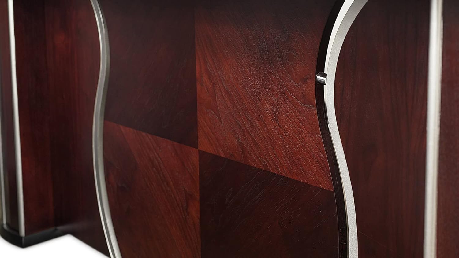 Zuri Muebles Pierce Mahogany Escritorio moderno con almacenamiento – Retorno derecho