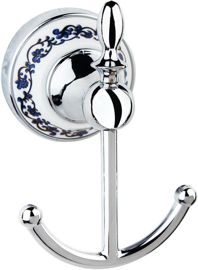 Perchero montado en la pared, ganchos de pared de acero inoxidable para colgar resistentes, gancho decorativo de metal para baños con doble punta