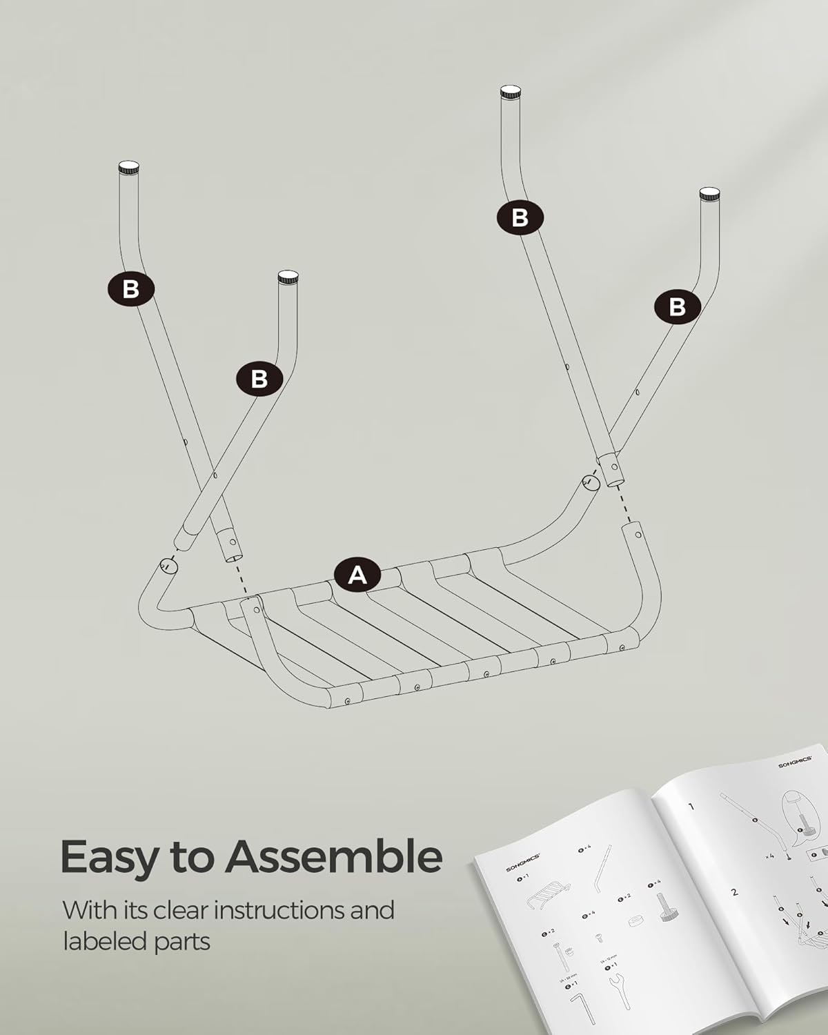 SONGMICS Portaequipajes, juego de 2, portaequipajes para habitación de invitados, soporte para maleta, marco de acero, plegable, para dormitorio,