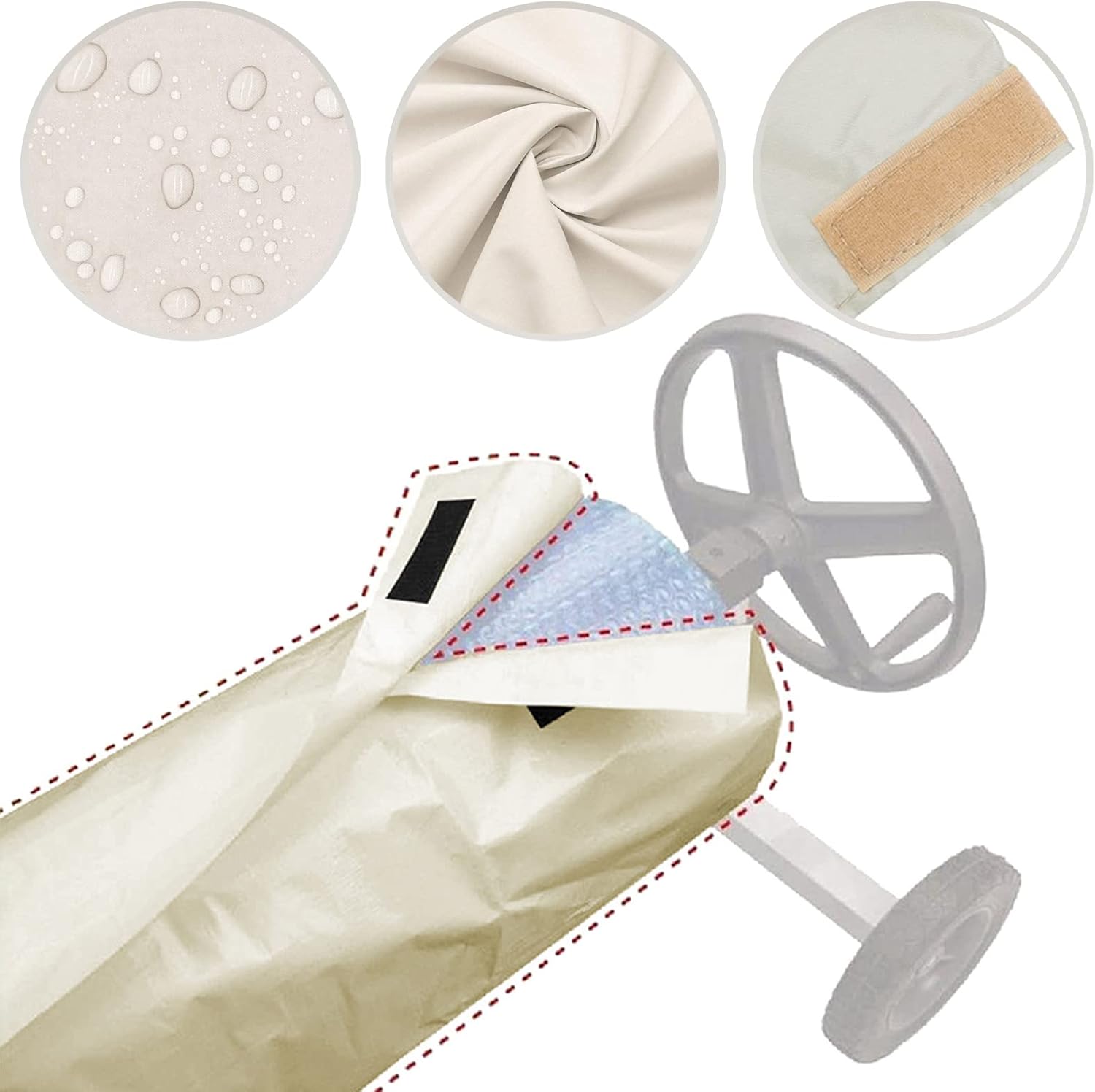 Cubierta protectora de carrete solar para piscina, cubierta impermeable para carrete de piscina, cubierta de manta solar para piscinas de hasta 24