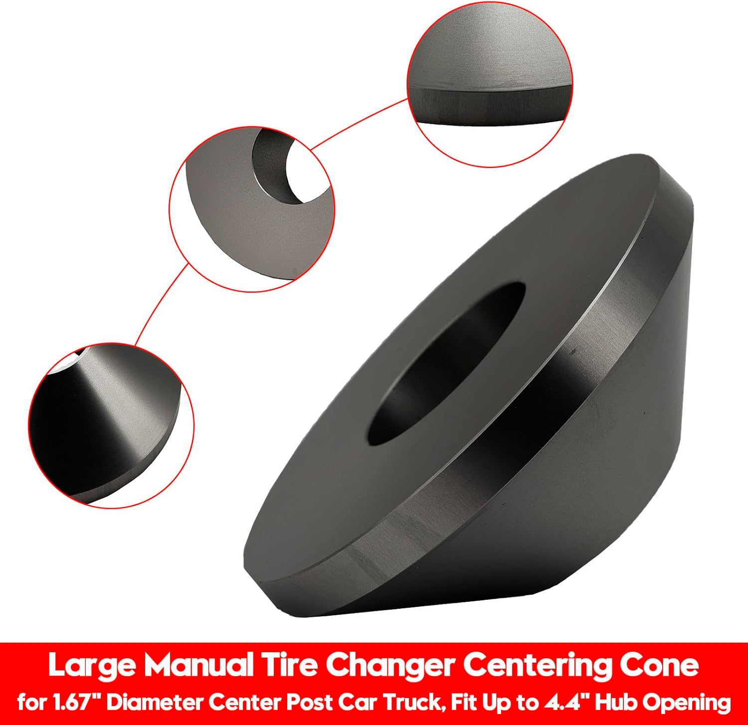 Areyourshop Para Harbor Freight Cambiador de neumáticos manual Cono de centrado de billete grande para carro de coche para poste central de 1.67