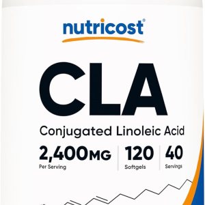 Nutricost CLA ácido linoleico conjugado 800 mg 240 cápsulas blandas 2 botellas Nutricost CLA ácido linoleico conjugado 800 mg 240 cápsulas blandas 2 botellas