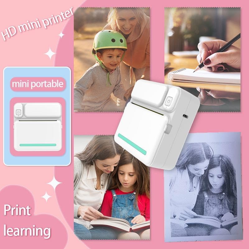 Alert!Mini Printer Pro – Mini impresora adhesiva sin tinta con Bluetooth, tu solución todo en uno para aprender, notas de estudio, diario, diversión