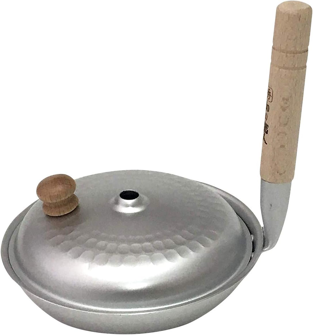 Taniguchi Metal Parent-Child Pot, Lid, 6.3 inches (16 cm), Made in Japan, Handle, Natural Wood, Japanese Craftsman Series