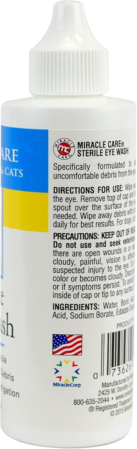Solución para lavado de ojos Miracle Care Eye transparente, estéril