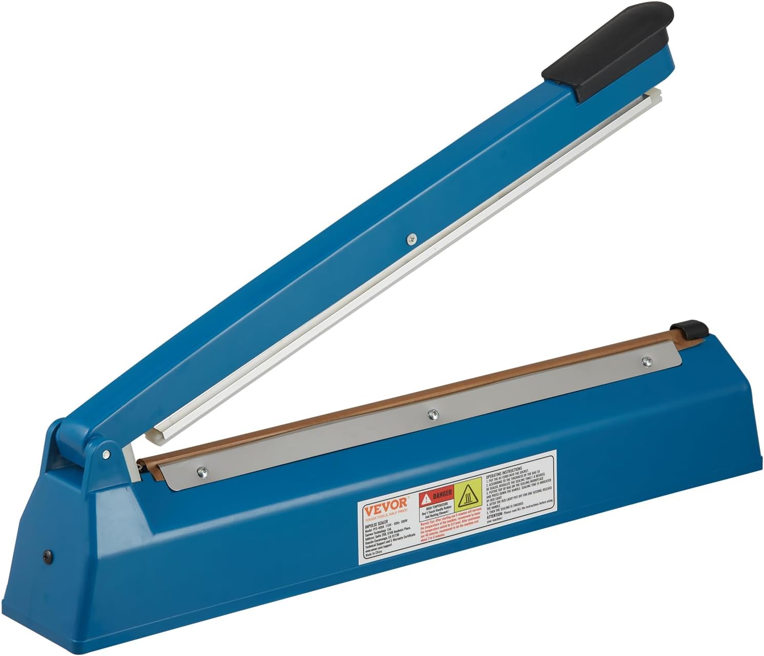 VEVOR Sellador de impulso de 16 pulgadas, máquina de sellado térmico manual con modo de calefacción ajustable, selladores de bolsas retráctiles ABS